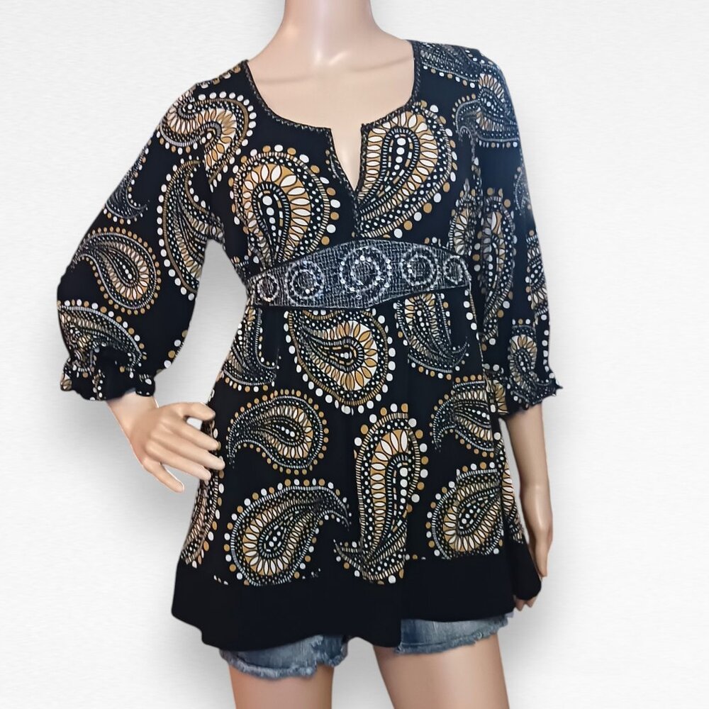 Black& Gold Paisley Top